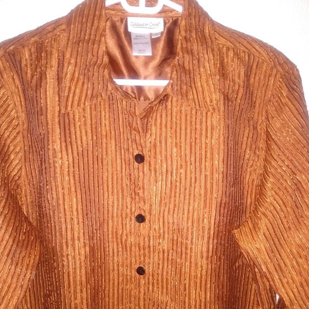 Coldwater Creek:  Rich-tone Burnt Orange Texture Jacket